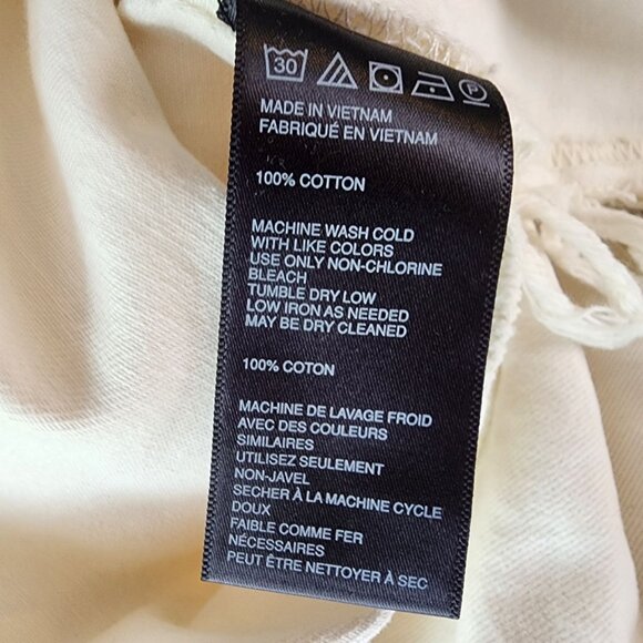 NEW BDG Urban Outfitters Womens Medium Top Fringe Raw Hem Ivory Relaxed Fit - Picture 10 of 11